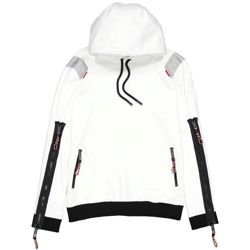 BURBERRY Men’s Optic White Woven Technical Hoodie